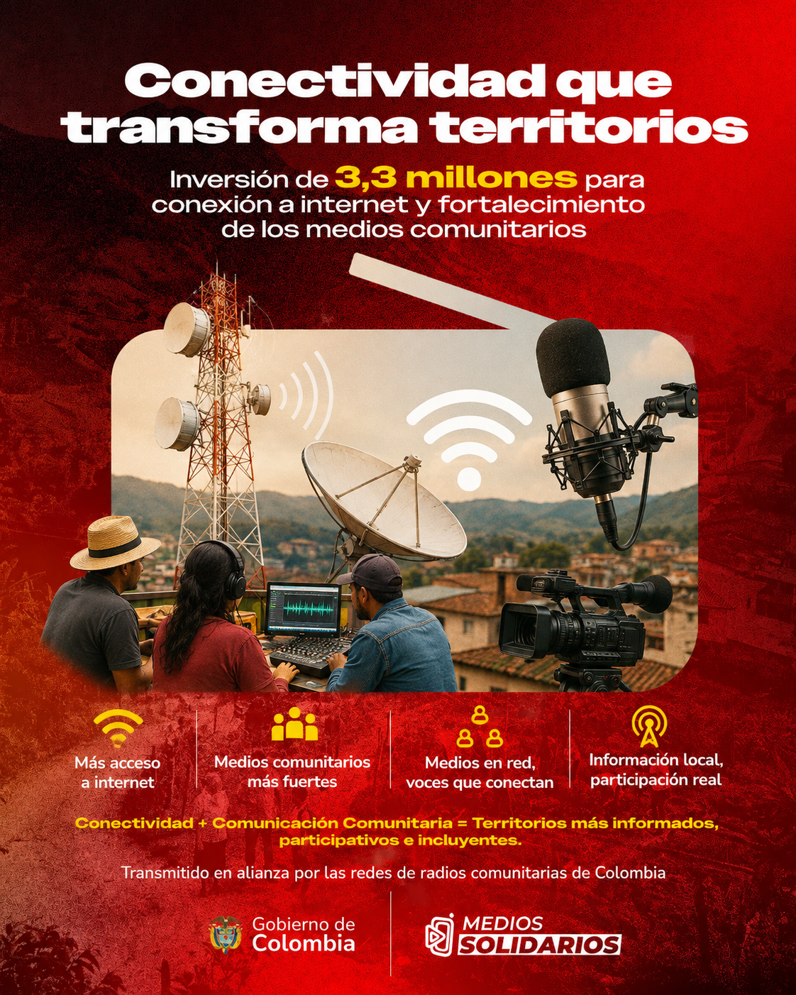 Gobierno Nacional impulsa la conectividad con una inversión de $3,3 millones y fortalece los medios comunitarios